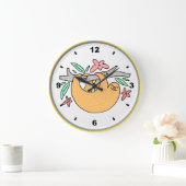 Horloge du mur de fentes joyeuse (Maison)