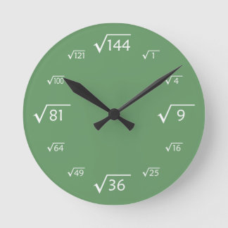 Horloge du mur racine carré (vert/blanc)