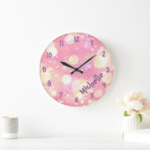 Horloge du nom de la chambre de la fille rose et p (Maison)