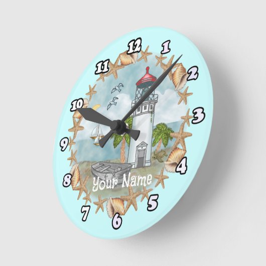 Horloge du phare Hawaii Shells (Angle)