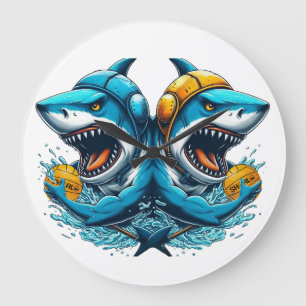 Horloge du polo aquatique des requins