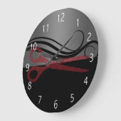 Horloge du salon de coiffure de style rouge (Angle)