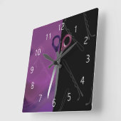 Horloge du salon de coiffure élégant violet/rose (Angle)