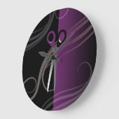 horloge du salon de coiffure violet élégant (Angle)