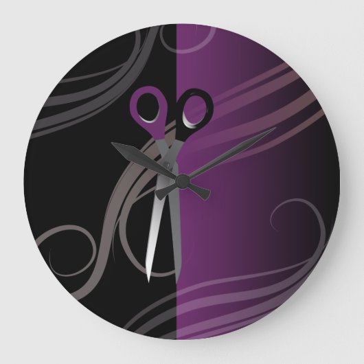 horloge du salon de coiffure violet élégant (Recto)