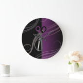 horloge du salon de coiffure violet élégant (Maison)