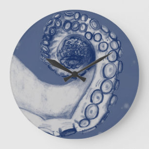 Horloge du tentacle bleu et argenté