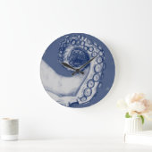 Horloge du tentacle bleu et argenté (Maison)