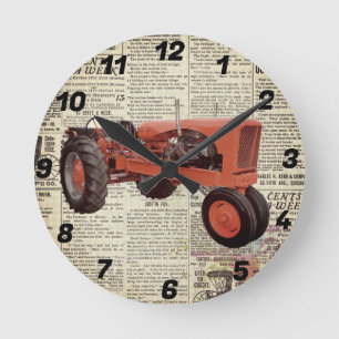 Horloge du tracteur à paroi ronde