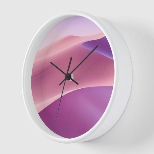 Horloge Dunes de sable en rose et lavande (Angle)