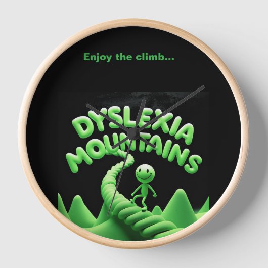 Horloge Dyslexia Mountains - Profitez de l'Escalade! Motiv (Recto)