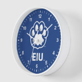 Horloge Eastern Illinois Panthers Empreinte de patte & EIU (Angle)