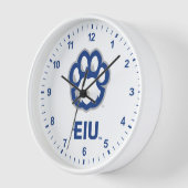 Horloge Eastern Illinois Panthers Empreinte de patte & EIU (Angle)
