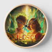 Horloge "Élégance géométrique vive : Jessica 3D" (Recto)