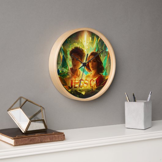 Horloge "Élégance géométrique vive : Jessica 3D" (Bureau)