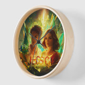 Horloge "Élégance géométrique vive : Jessica 3D" (Angle)