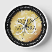 Horloge Élégant 50e anniversaire de Mariage d'or (Recto)