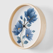 Horloge Elegant Blue Flowers (Angle)