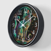 Horloge Élégant Chat Psychédélique Art Moderne | (Angle)