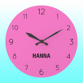 Horloge Elégant et chic Neon rose et noir Nom