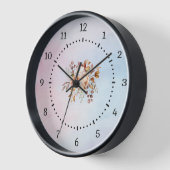 Horloge Élégant Floral Moderne Sarcelle (Angle)