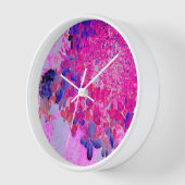 Horloge Elégant Fuchsia et bleu foncé Limelight Hydrangea (Angle)