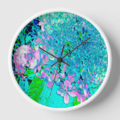 Horloge Élégant Limelight rose et bleu Hydrangea (Recto)