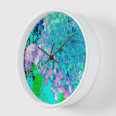 Horloge Élégant Limelight rose et bleu Hydrangea (Angle)