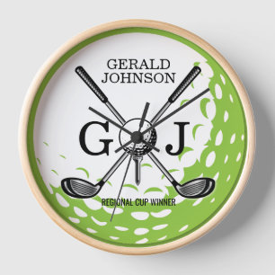 Horloge Élégant minimaliste Golf Monogramme Conception