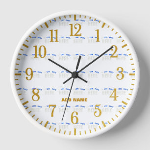 HORLOGE ÉLÉGANT MODERNE PERSONNALISABLE BLANC VÉRIFIÉ MARQ