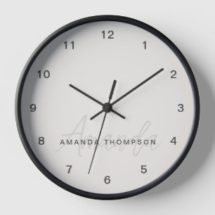 Horloge Élégant Moderne Personnalisé Avec Le Nom Monogramm