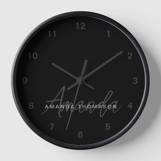 Horloge Élégant Moderne Personnalisé Avec Le Nom Monogramm (Recto)
