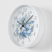 Horloge Elégant Mur Floral Bleu Vintage (Angle)