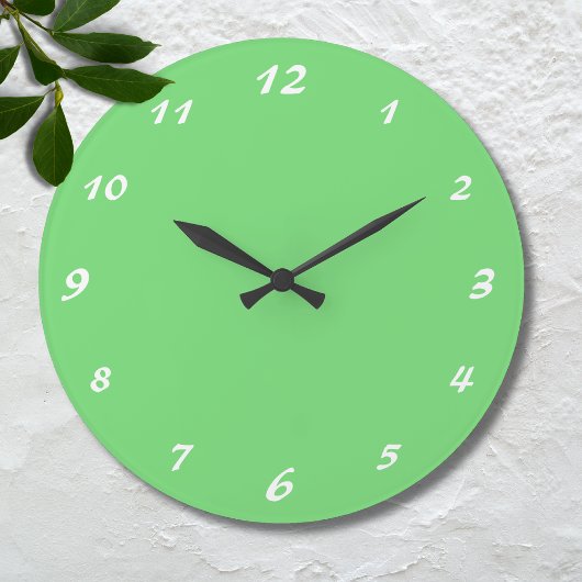 Horloge Élégant nombre blanc | Classic Pastel Green