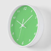 Horloge Élégant nombre blanc | Classic Pastel Green (Angle)