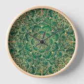 Horloge Elégant or Floral Mandala Green Design (Recto)