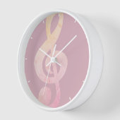 Horloge Elégant Rustique Rose Grunge Music Art (Angle)