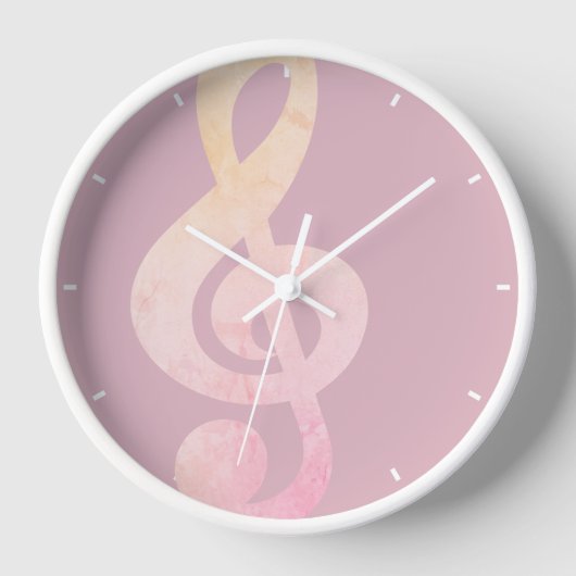 Horloge Elégant Rustique Rose Grunge Music Art (Recto)