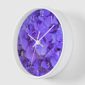 Horloge Elégante lavande violette lilas hydrangées florale (Angle)