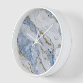 Horloge Elégante motif en granit bleu blanc (Angle)