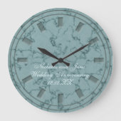 Horloge élégante sarcelle à faux marbre pour maria (Recto)