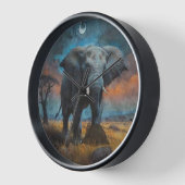Horloge Eléphant africain à Dusk (Angle)