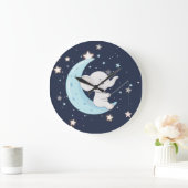 Horloge Éléphant de Bébé Pêchant des Étoiles (Maison)
