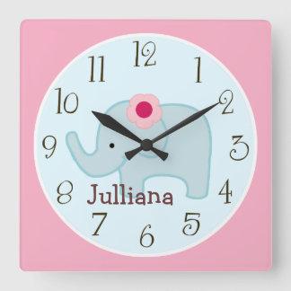 Horloge éléphante Lollipop personnalisée Jungle