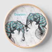 Horloge Elephants Plus Vélos Égale YIKES! (Recto)