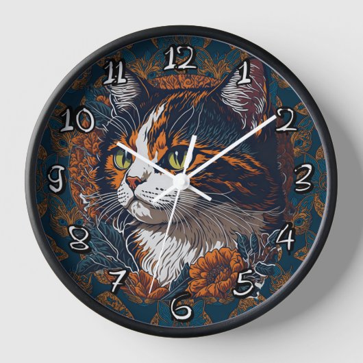 Horloge Élevage de chats - Calico Chat (Recto)