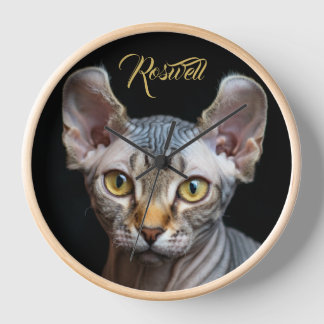 Horloge Elfe personnalisé de photo de compagnie Sphynx Cha