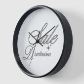 Horloge Elite Silver Script Executive Black Wood Wall Cloc (Angle)