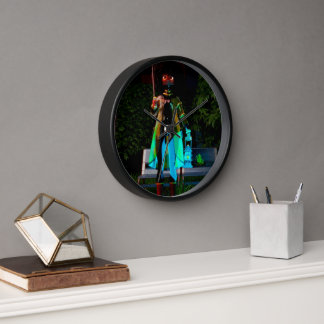 Horloge Elle sous la pluie