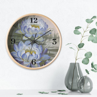 Horloge Ellis Rowan Blue Cloud Eau Lily Fleurs Vintages